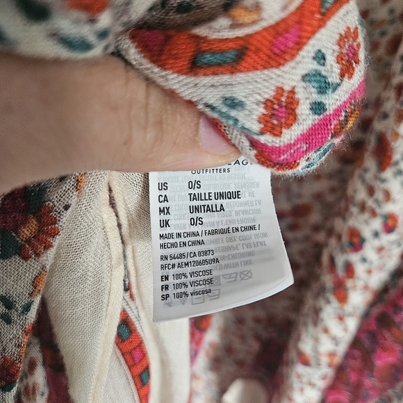 American Eagle Outfitters Red and Cream Swim Coverup - Picture 6 of 7